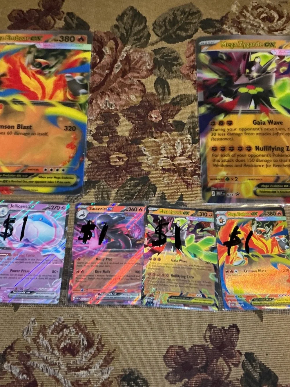 8 Pokemon Cards Jumbo and Regular size cards All ex Cards